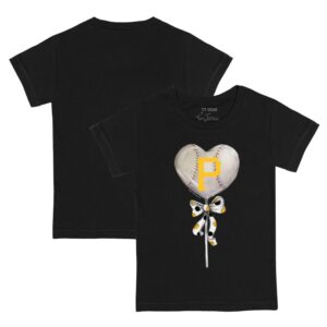 Toddler Tiny Turnip Black Pittsburgh Pirates Heart Lolly T-Shirt