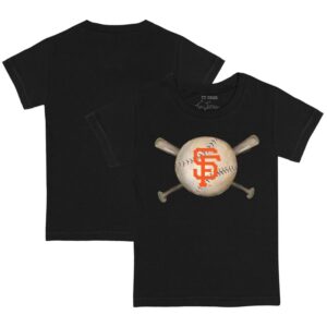 Youth Tiny Turnip Black San Francisco Giants Baseball Cross Bats T-Shirt