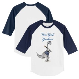 Youth Tiny Turnip White/Navy New York Yankees Bronto 3/4-Sleeve Raglan T-Shirt
