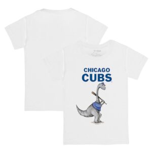 Youth Tiny Turnip White Chicago Cubs Bronto Logo T-Shirt
