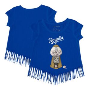 Girls Youth Tiny Turnip Royal Kansas City Royals Gumball Fringe T-Shirt