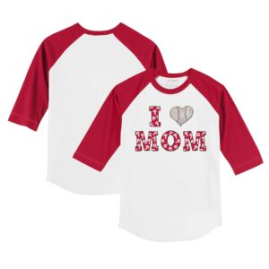 Youth Tiny Turnip White/Red Philadelphia Phillies I Love Mom 3/4-Sleeve Raglan T-Shirt