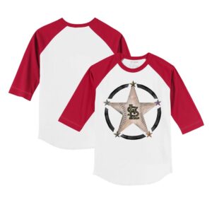 Youth Tiny Turnip White/Red St. Louis Cardinals Military Star 3/4-Sleeve Raglan T-Shirt