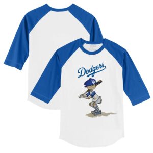 Youth Tiny Turnip White/Royal Los Angeles Dodgers Slugger 3/4-Sleeve Raglan T-Shirt