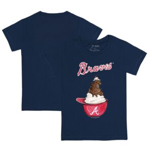 Youth Tiny Turnip Navy Atlanta Braves Sundae Helmet T-Shirt
