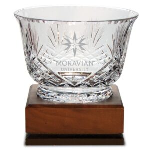 Moravian Greyhounds 5" x 7.5" Medium Handcut Crystal Footed Revere Bowl