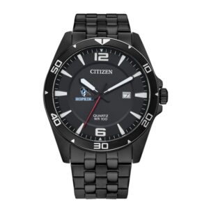 Men's Johns Hopkins Blue Jays Citizen Quartz Black-Tone Stainless Steel Watch